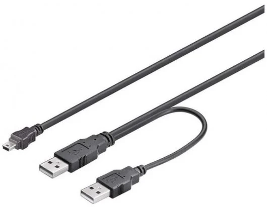 CABLE MINI-USB A 2 USB