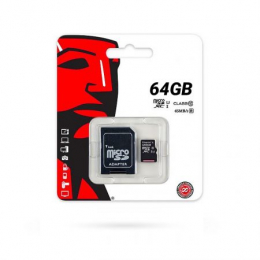 MEMORIA MICRO SD 64GB KINGSTON + ADAPT CLASE 10 GEN2